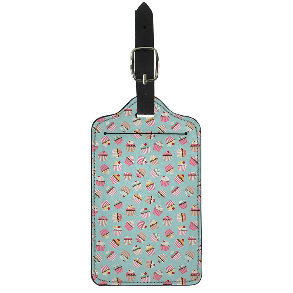 Pastel Cupcake Pattern Print Luggage Tag