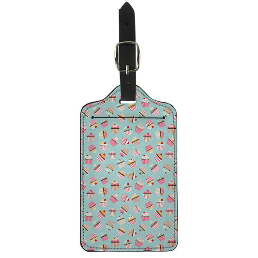 Pastel Cupcake Pattern Print Luggage Tag