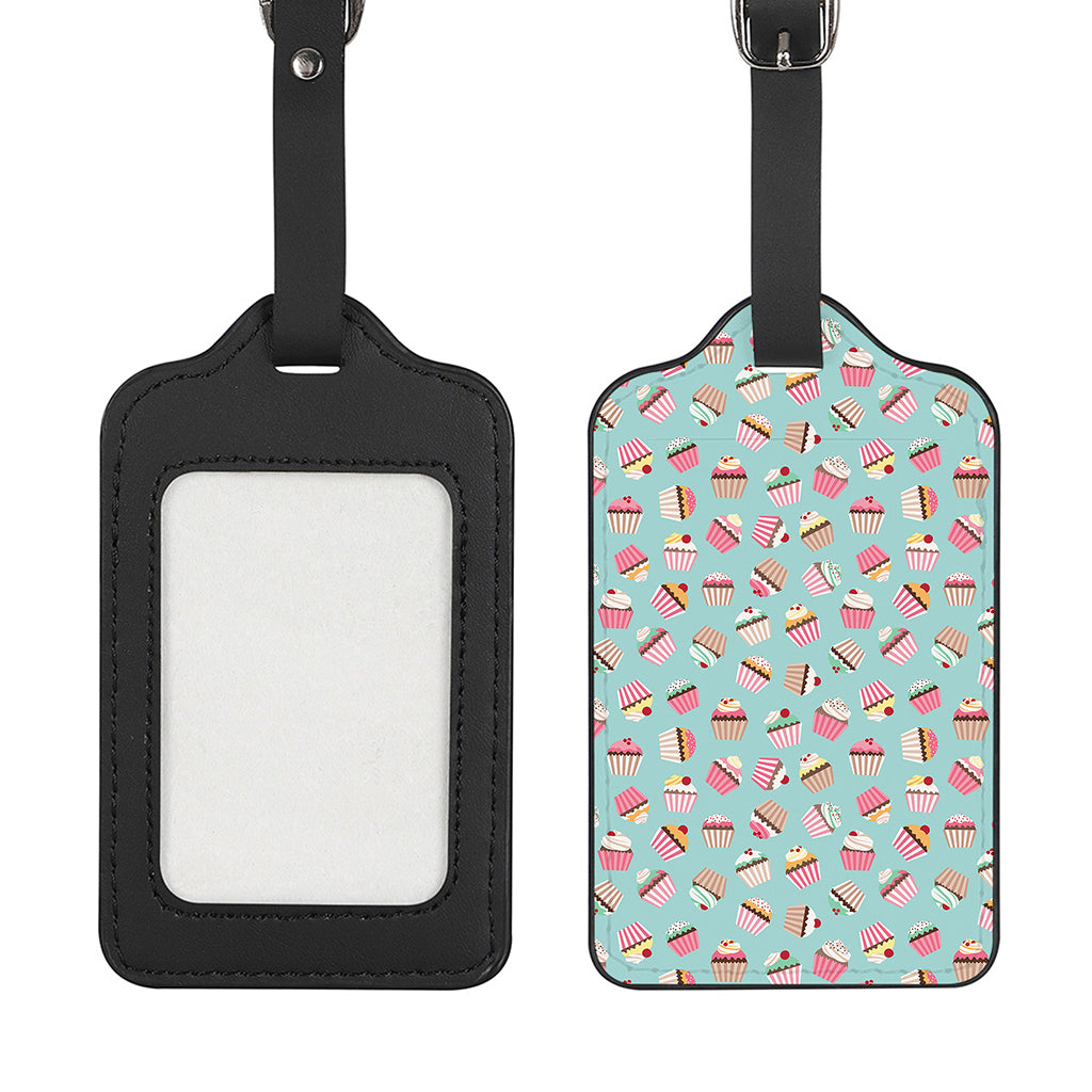 Pastel Cupcake Pattern Print Luggage Tag