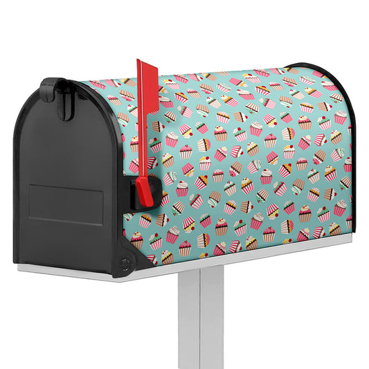 Pastel Cupcake Pattern Print Mailbox Cover