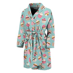 Pastel Cupcake Pattern Print Men's Bathrobe