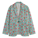 Pastel Cupcake Pattern Print Men's Blazer