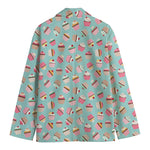 Pastel Cupcake Pattern Print Men's Cotton Blazer