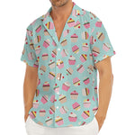 Pastel Cupcake Pattern Print Men's Deep V-Neck Shirt