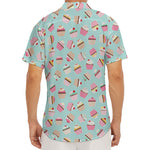 Pastel Cupcake Pattern Print Men's Deep V-Neck Shirt