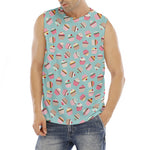 Pastel Cupcake Pattern Print Men's Fitness Tank Top