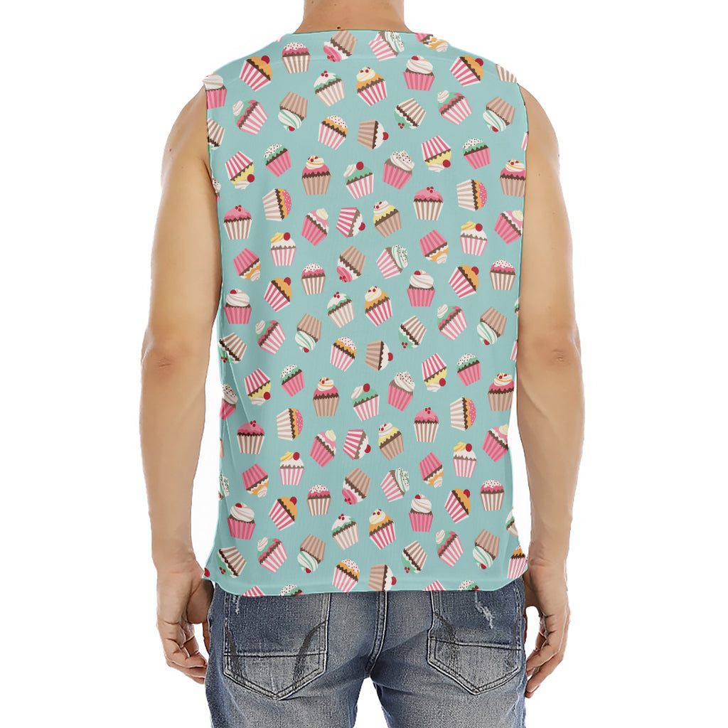 Pastel Cupcake Pattern Print Men's Fitness Tank Top