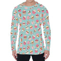 Pastel Cupcake Pattern Print Men's Long Sleeve T-Shirt