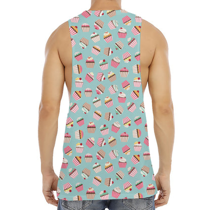 Pastel Cupcake Pattern Print Men's Muscle Tank Top