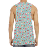 Pastel Cupcake Pattern Print Men's Muscle Tank Top