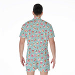 Pastel Cupcake Pattern Print Men's Rompers