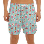 Pastel Cupcake Pattern Print Men's Split Running Shorts