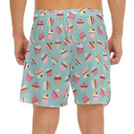 Pastel Cupcake Pattern Print Men's Split Running Shorts