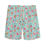 Pastel Cupcake Pattern Print Men's Sports Shorts