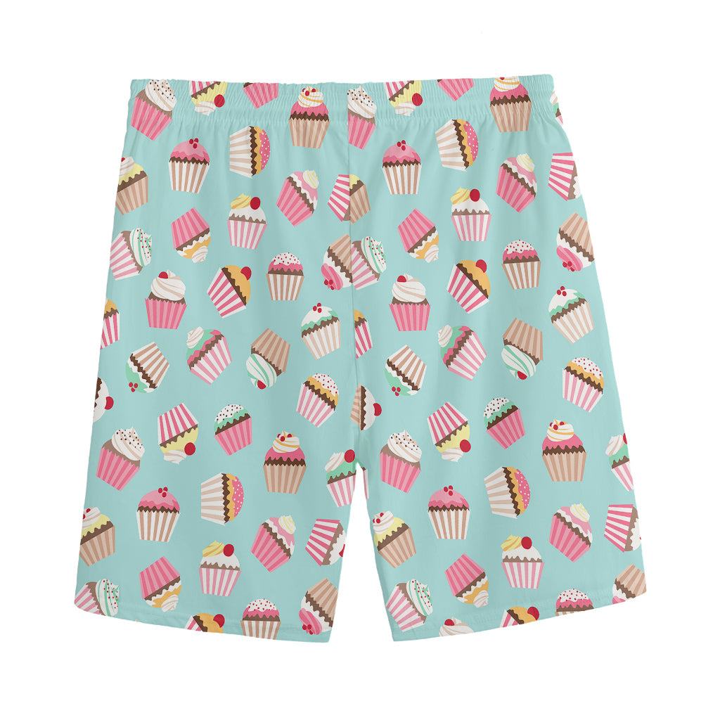 Pastel Cupcake Pattern Print Men's Sports Shorts