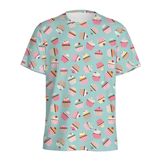 Pastel Cupcake Pattern Print Men's Sports T-Shirt