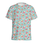 Pastel Cupcake Pattern Print Men's Sports T-Shirt