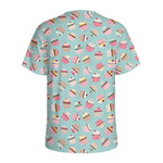 Pastel Cupcake Pattern Print Men's Sports T-Shirt
