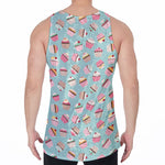 Pastel Cupcake Pattern Print Men's Velvet Tank Top