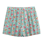 Pastel Cupcake Pattern Print Mesh Shorts
