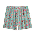 Pastel Cupcake Pattern Print Mesh Shorts