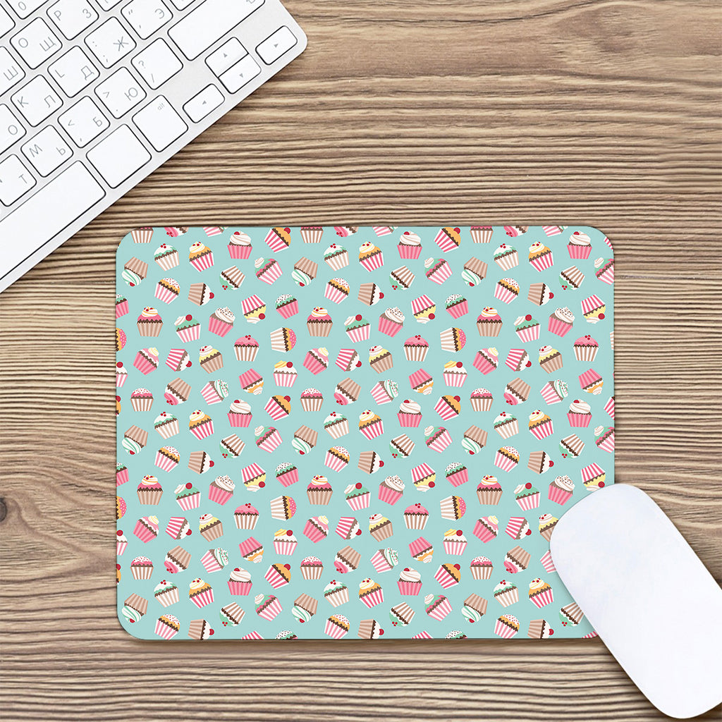 Pastel Cupcake Pattern Print Mouse Pad