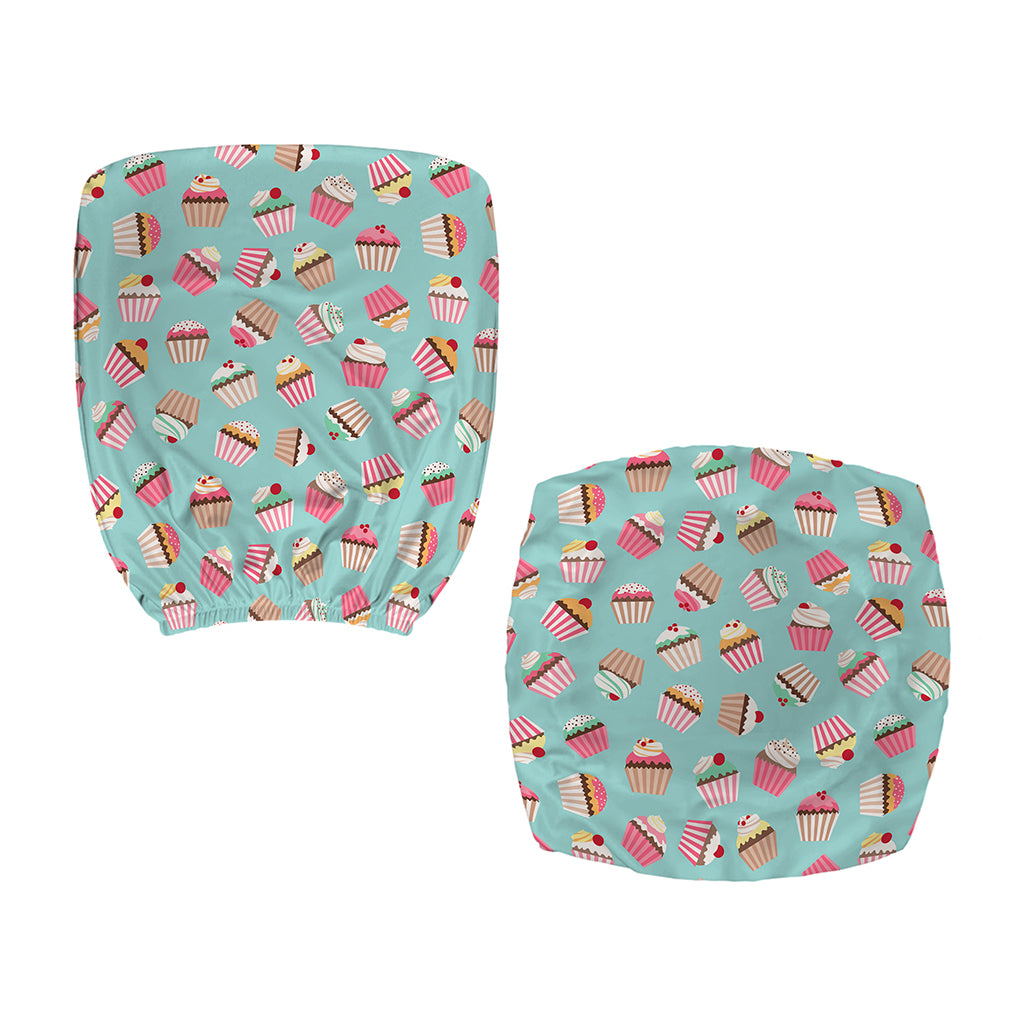 Pastel Cupcake Pattern Print Office Chair Cover