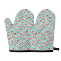 Pastel Cupcake Pattern Print Oven Mitts