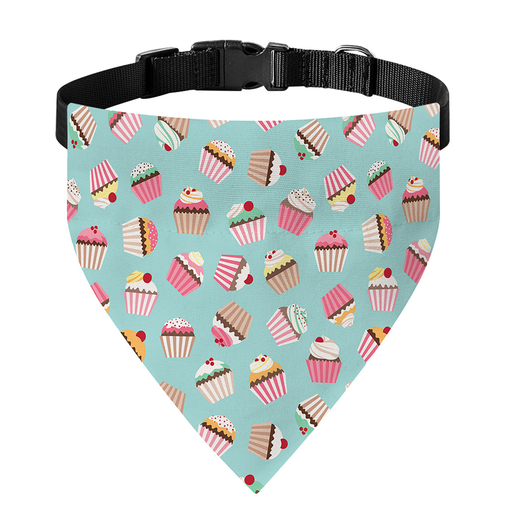 Pastel Cupcake Pattern Print Over The Collar Dog Bandana