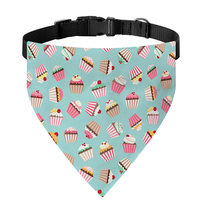 Pastel Cupcake Pattern Print Over The Collar Dog Bandana