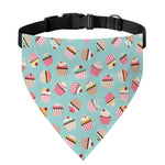 Pastel Cupcake Pattern Print Over The Collar Dog Bandana