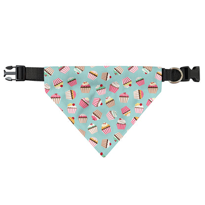 Pastel Cupcake Pattern Print Over The Collar Dog Bandana