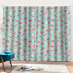 Pastel Cupcake Pattern Print Pencil Pleat Curtains