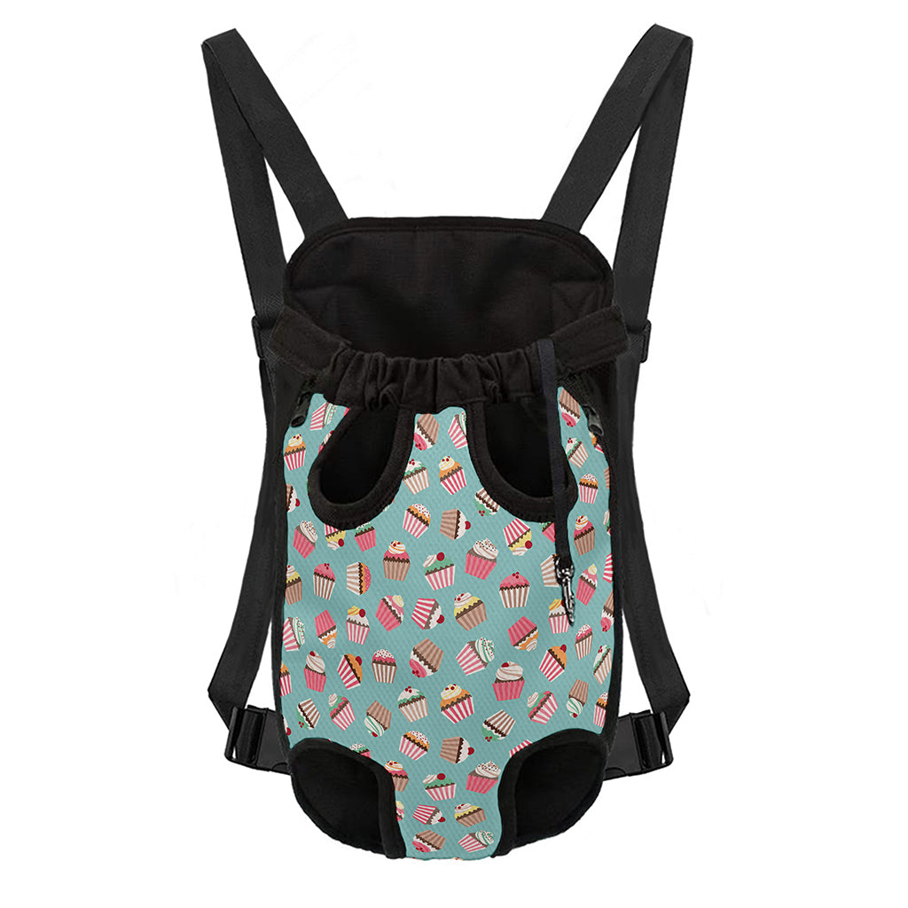 Pastel Cupcake Pattern Print Pet Carrier Backpack