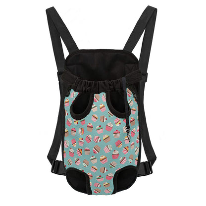 Pastel Cupcake Pattern Print Pet Carrier Backpack