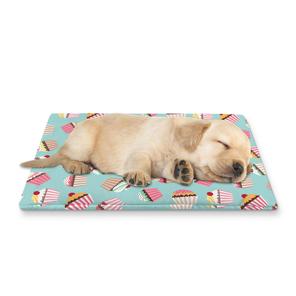 Pastel Cupcake Pattern Print Pet Cooling Mat Cover