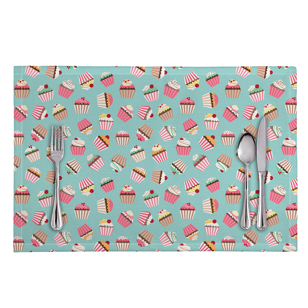 Pastel Cupcake Pattern Print Placemat