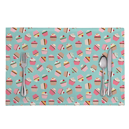 Pastel Cupcake Pattern Print Placemat
