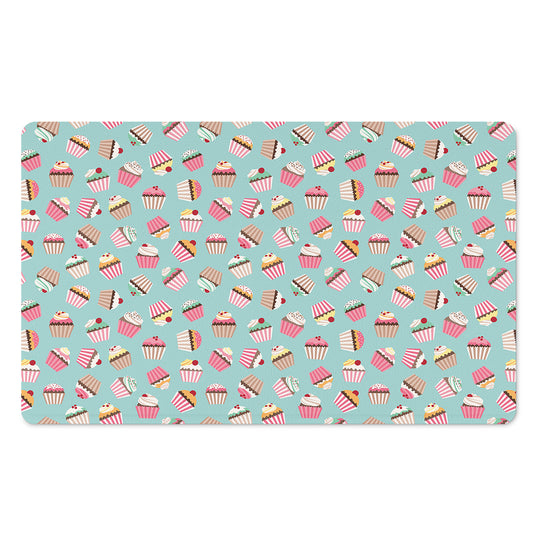 Pastel Cupcake Pattern Print Polyester Doormat