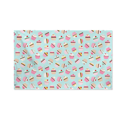 Pastel Cupcake Pattern Print Polyester Flag