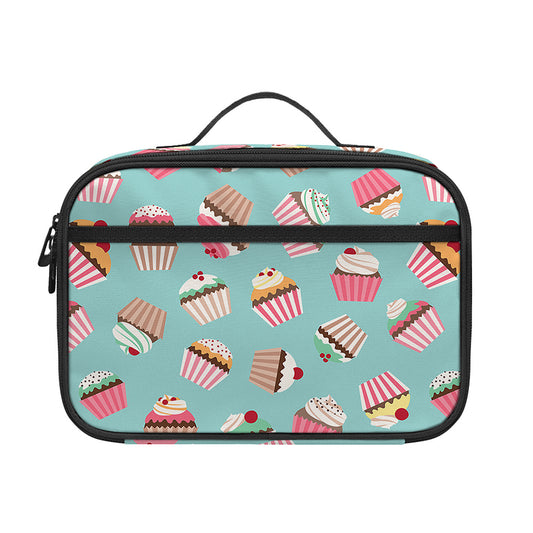 Pastel Cupcake Pattern Print Portable Lunch Bag