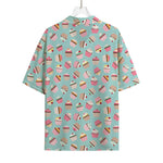 Pastel Cupcake Pattern Print Rayon Hawaiian Shirt