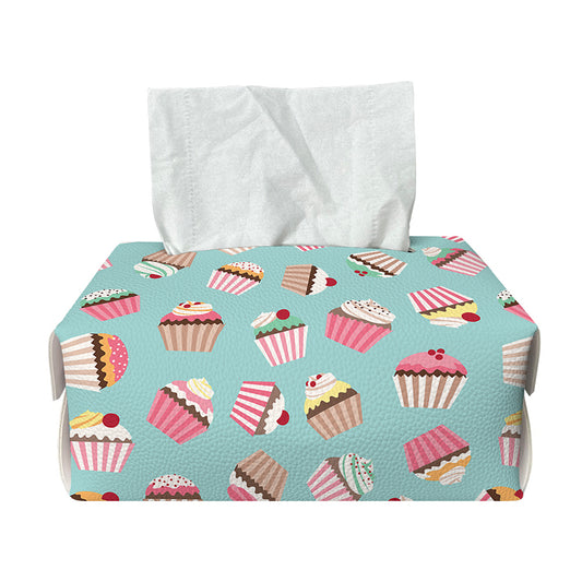 Pastel Cupcake Pattern Print Rectangle Tissue Box Cover
