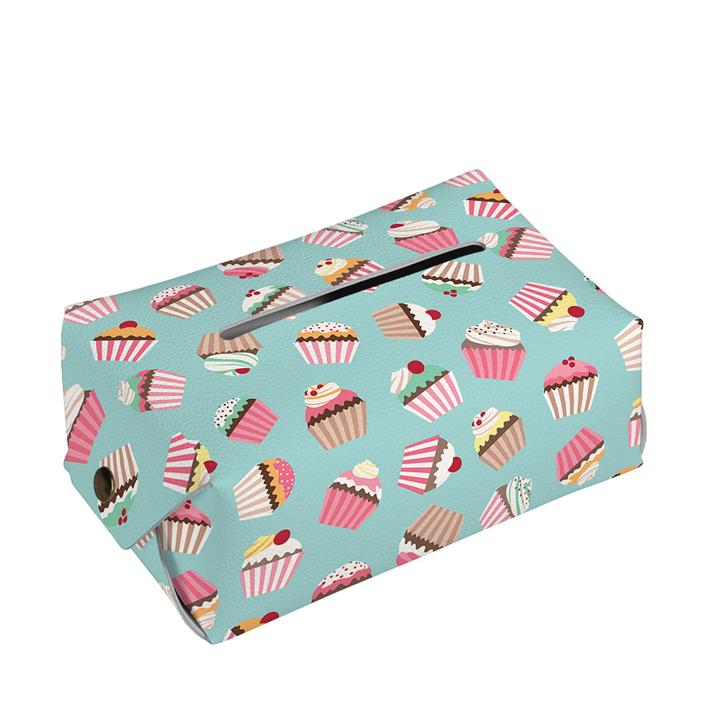 Pastel Cupcake Pattern Print Rectangle Tissue Box Cover