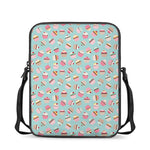 Pastel Cupcake Pattern Print Rectangular Crossbody Bag