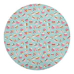 Pastel Cupcake Pattern Print Round Blanket