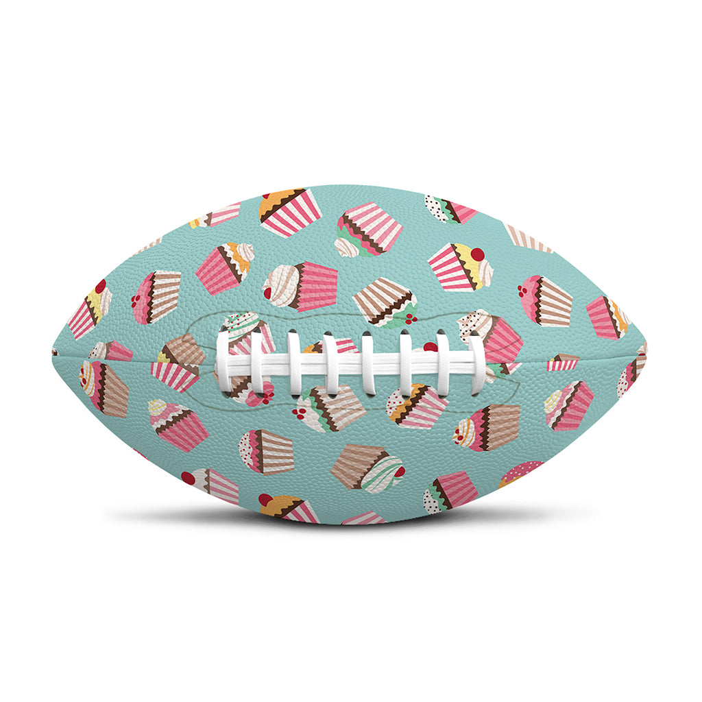 Pastel Cupcake Pattern Print Rugby Ball