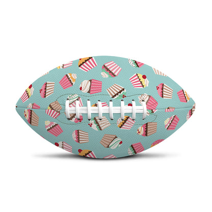 Pastel Cupcake Pattern Print Rugby Ball