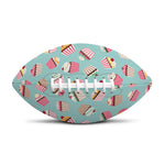 Pastel Cupcake Pattern Print Rugby Ball