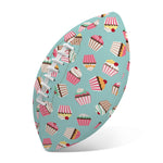 Pastel Cupcake Pattern Print Rugby Ball